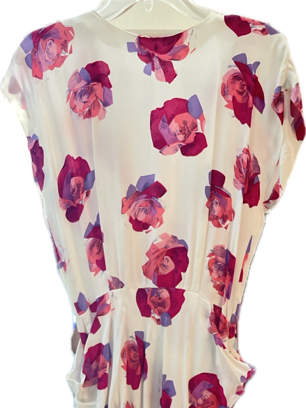 VTG Vivian’s Collection Cream Maxi Dress with Pink Rose Print